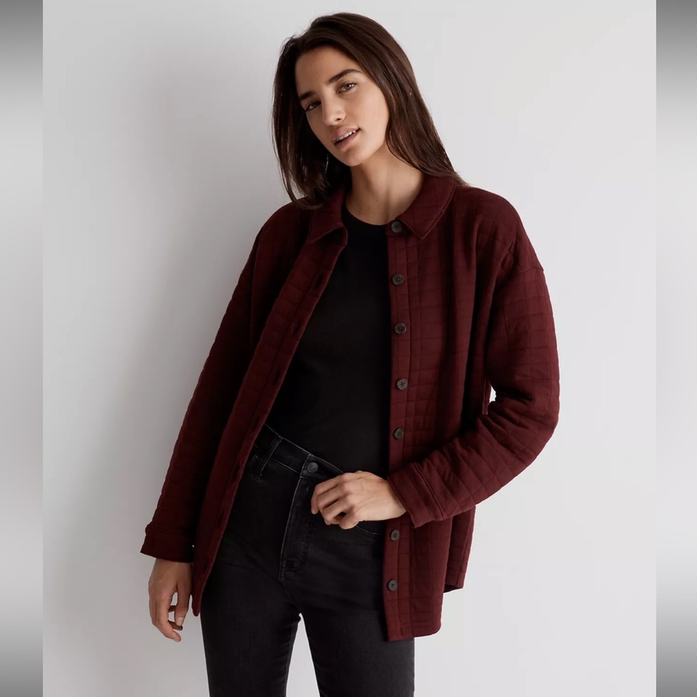 NWT Madewell Quilted Shirt Jacket Sz M